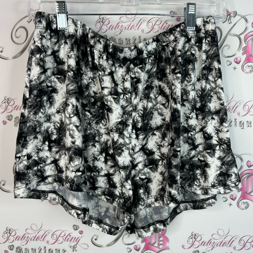Rene Rofe shorts tie dye splatter style electric ⚡️ Black and White Sleepwear